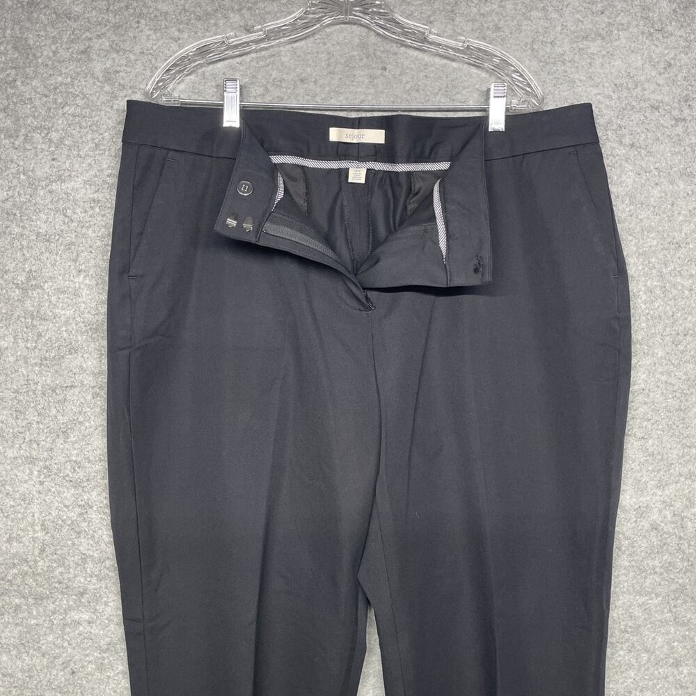 NWT Sejour Womens 18W Curvy Fit Pants Black Trousers High Rise Straight Stretch - Picture 5 of 12